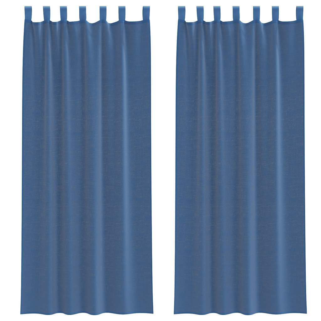 Vidaxx cortinas voile con trabillas 2 piezas 140x260 cm azul real