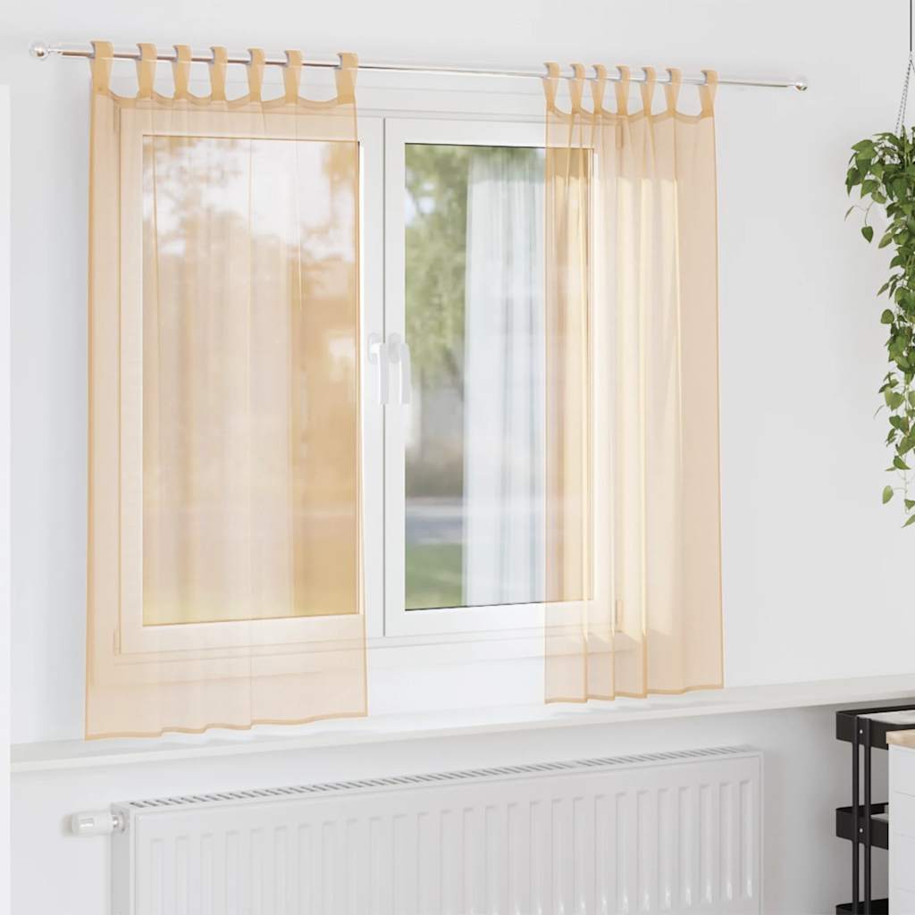 Tende Vidaxx con passanti 2 pezzi sabbia 140x175 cm sabbia
