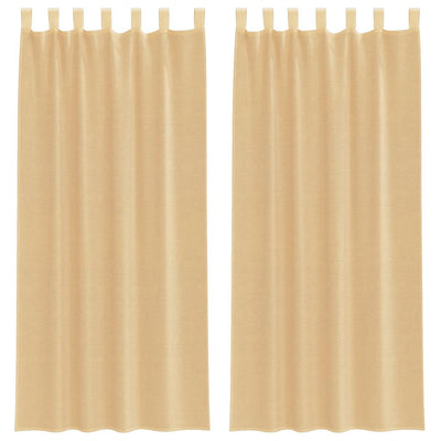 Vidaxl gordijnen met lussen 2 st 140x225 cm zand