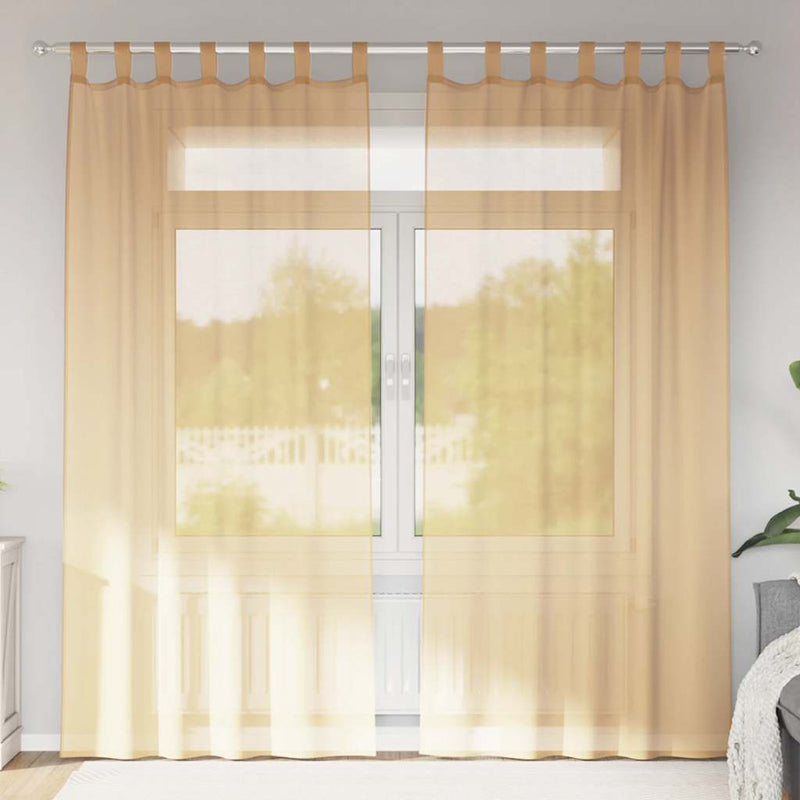 Tende Vidaxx con passanti 2 pz 140x245 cm sabbia