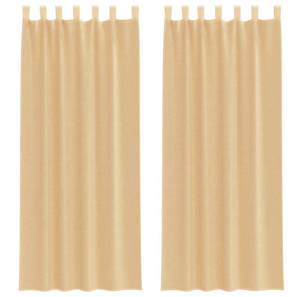 Tende in voile Vidaxx con passanti 2 pezzi 140x260 cm sabbia