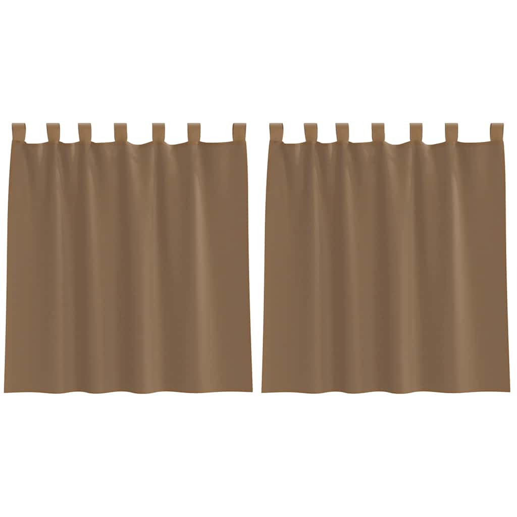 Tende Vidaxx voile con passanti 2 pz 140x140 cm marrone chiaro