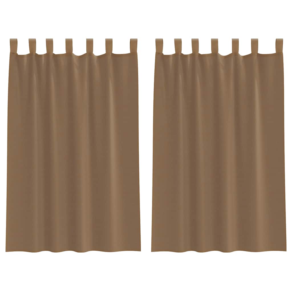Tende Vidaxx voile con passanti 2 pz 140x175 cm marrone chiaro