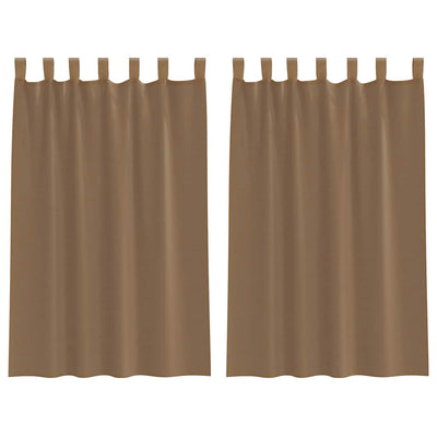 Tende Vidaxx voile con passanti 2 pz 140x175 cm marrone chiaro