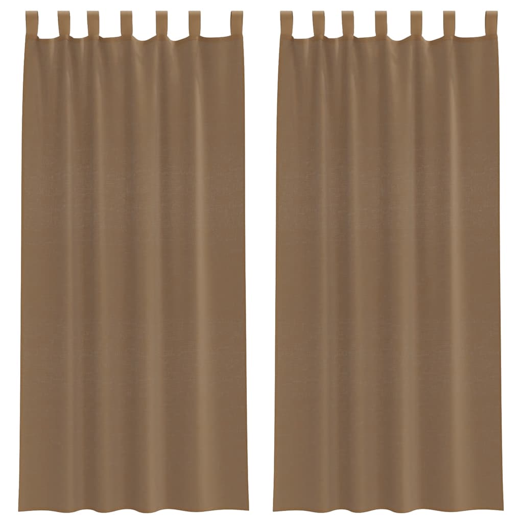 Tende Vidaxx voile con passanti 2 pz 140x245 cm marrone chiaro