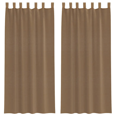 Tende Vidaxx voile con passanti 2 pz 140x245 cm marrone chiaro