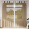 Vidaxl gordijnen voile met lussen 2 st 140x245 cm lichtbruin