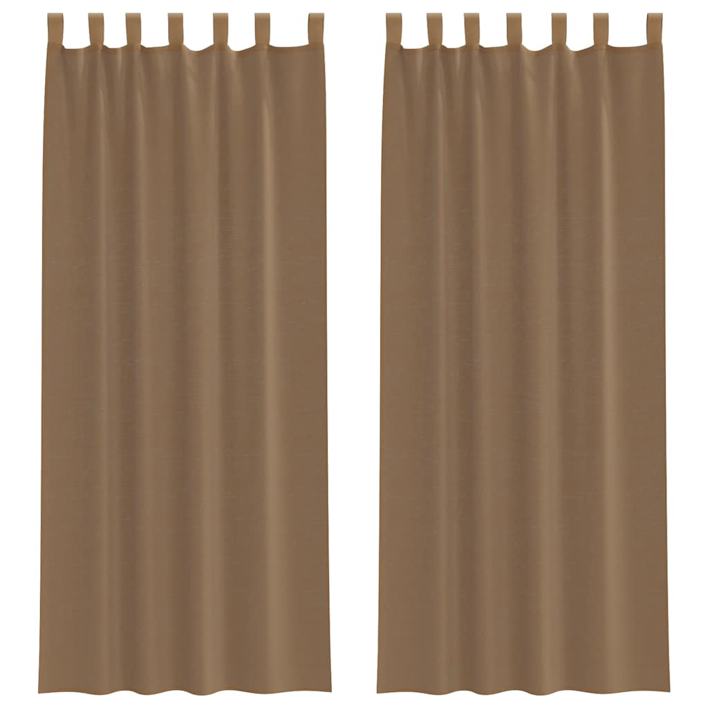 Tende Vidaxx voile con passanti 2 pz 140x260 cm marrone chiaro