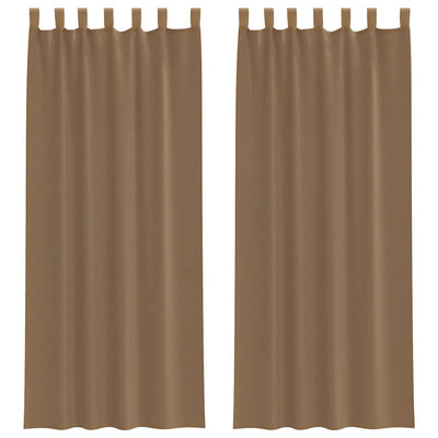 Tende Vidaxx voile con passanti 2 pz 140x260 cm marrone chiaro