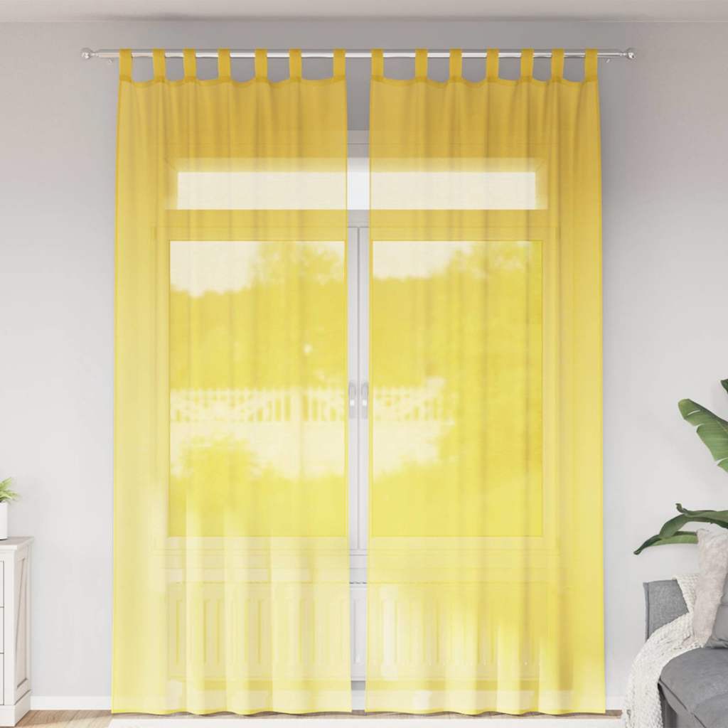 Vidaxx cortinas con trabillas 2 piezas 140x260 cm amarillo
