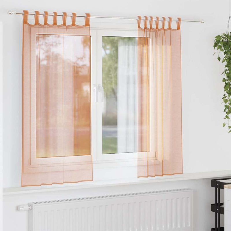 Tende Vidaxx voile con passanti 2 pezzi terracotta 140x175 cm