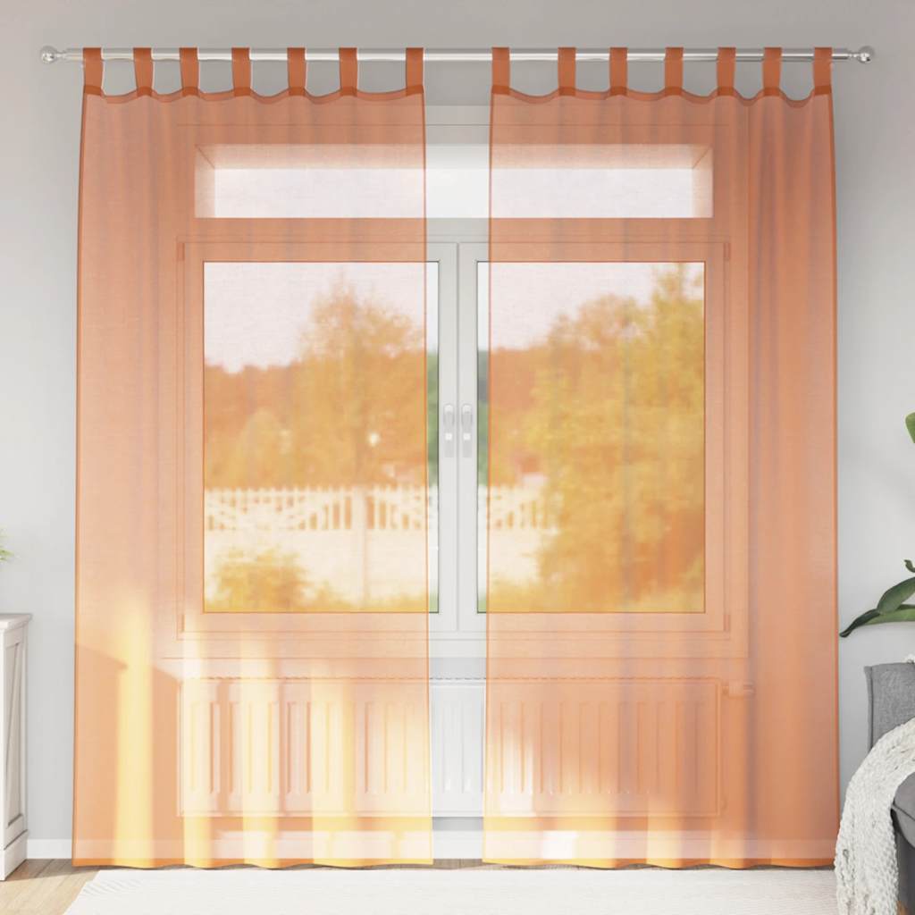 Tende Vidaxx voile con passanti 2 pezzi terracotta 140x225 cm