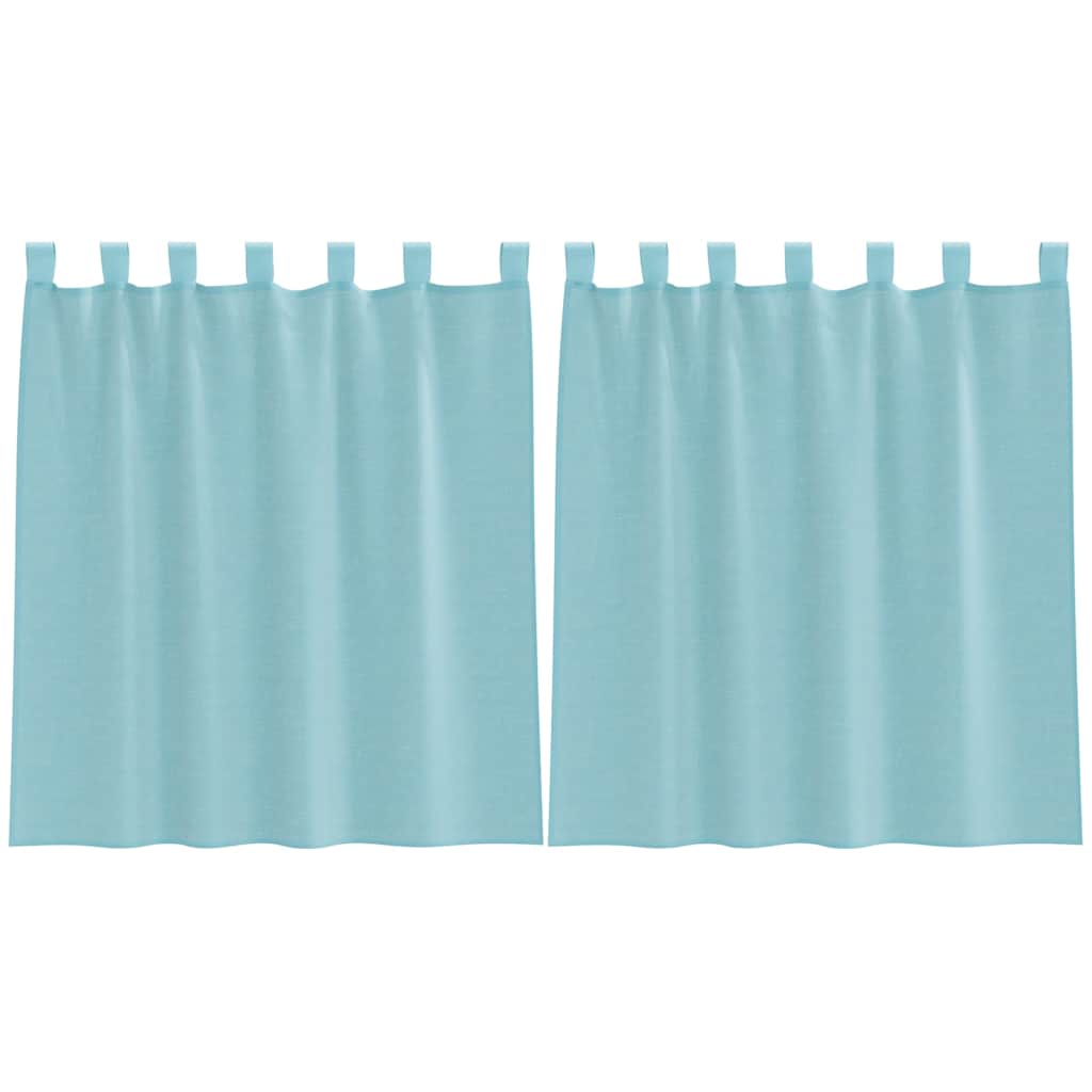 Tende Vidaxx voile con passanti 2 pz 140x140 cm turchese