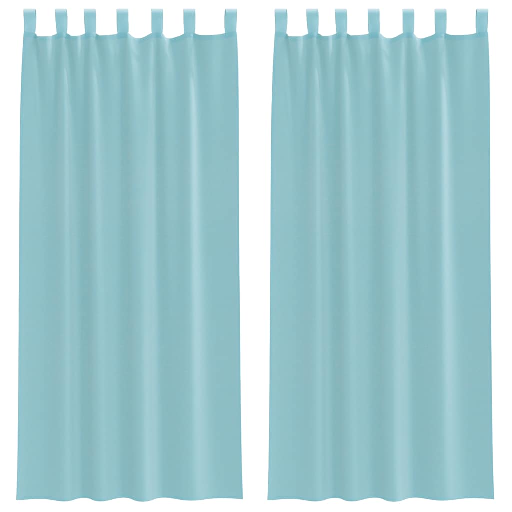 Vidaxx cortinas voile con trabillas 2 piezas 140x245 cm turquesa