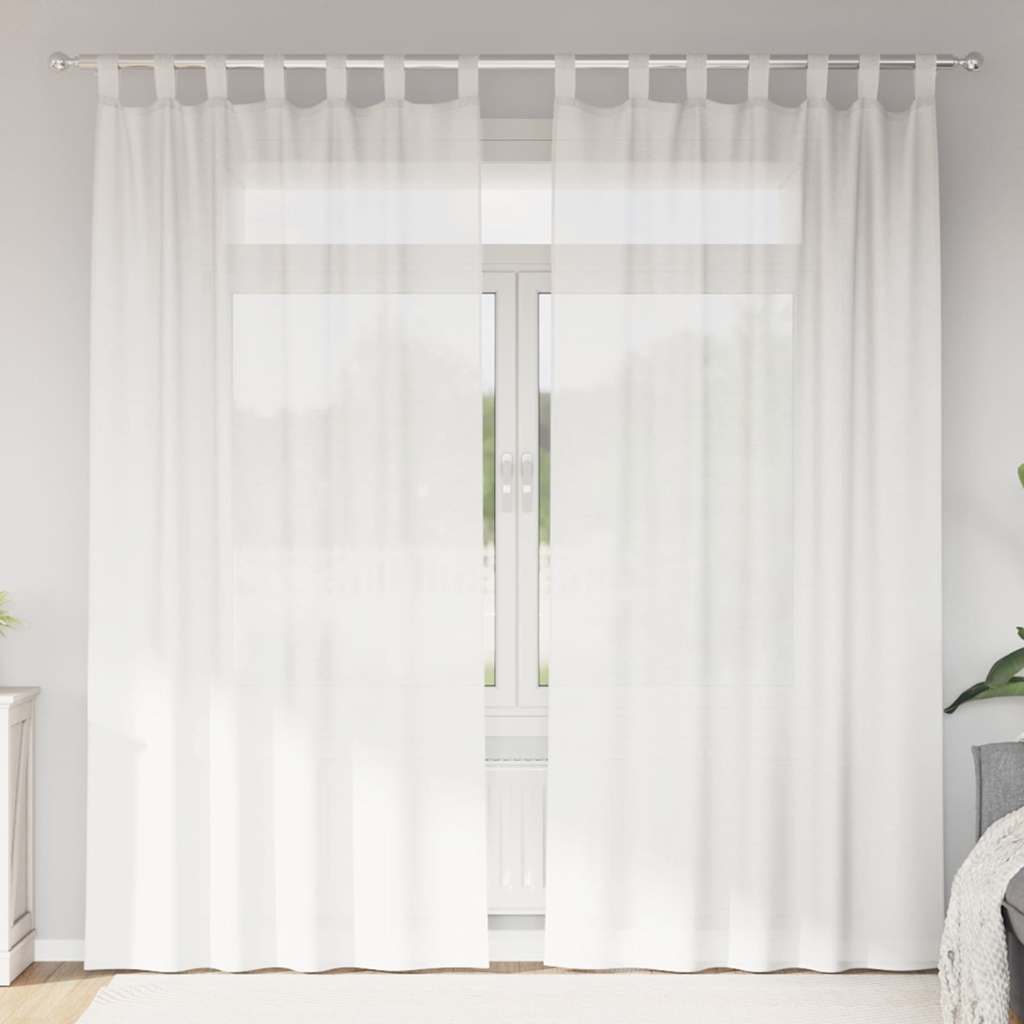 Vidaxl voile gordijnen met lussen 2 st 140x225 cm wit