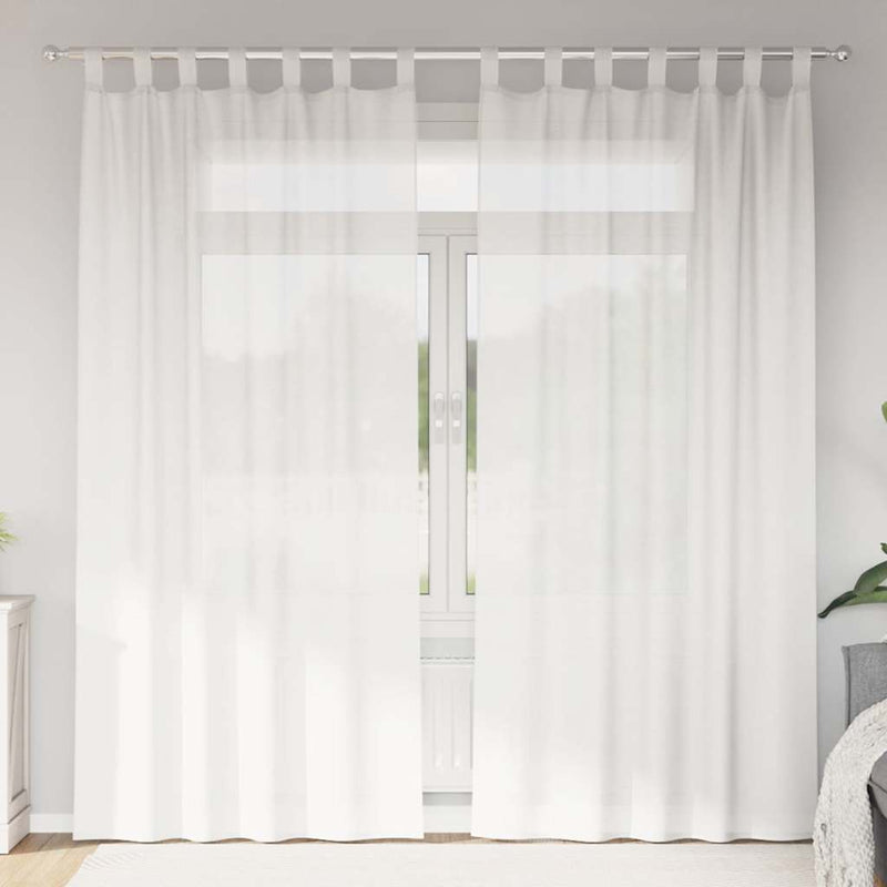 Vidaxl voile gordijnen met lussen 2 st 140x225 cm wit