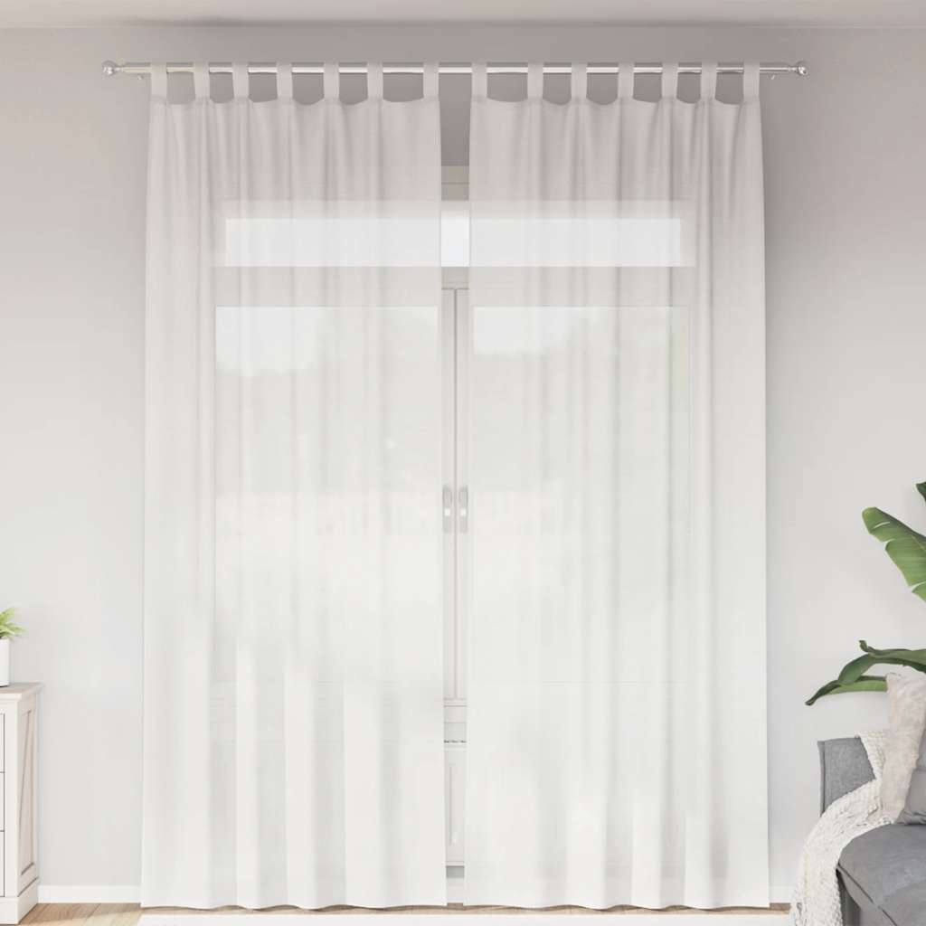 Tende Vidaxx con passanti 2 pezzi 140x260 cm bianche