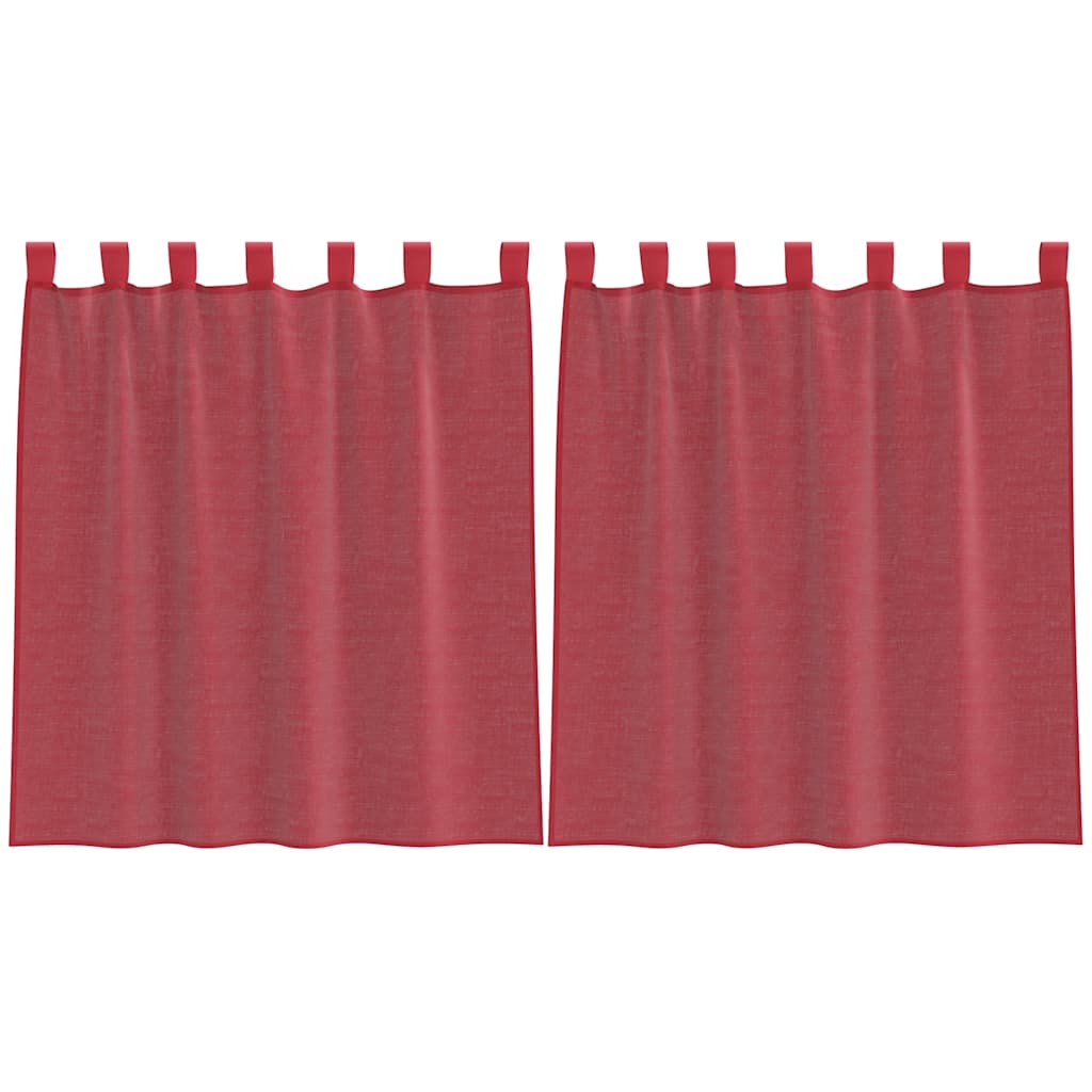 Vidaxx cortinas voile con trabillas 2 piezas 140x140 cm rojo vino