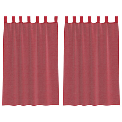 Tende Vidaxx in voile con passanti 2 pz 140x175 cm rosso vino