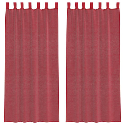 Vidaxl gordijnen met lussen 2 st 140x245 cm wijnrood