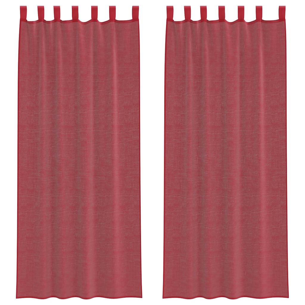 Vidaxl gordijnen met lussen 2 st 140x260 cm wijnrood