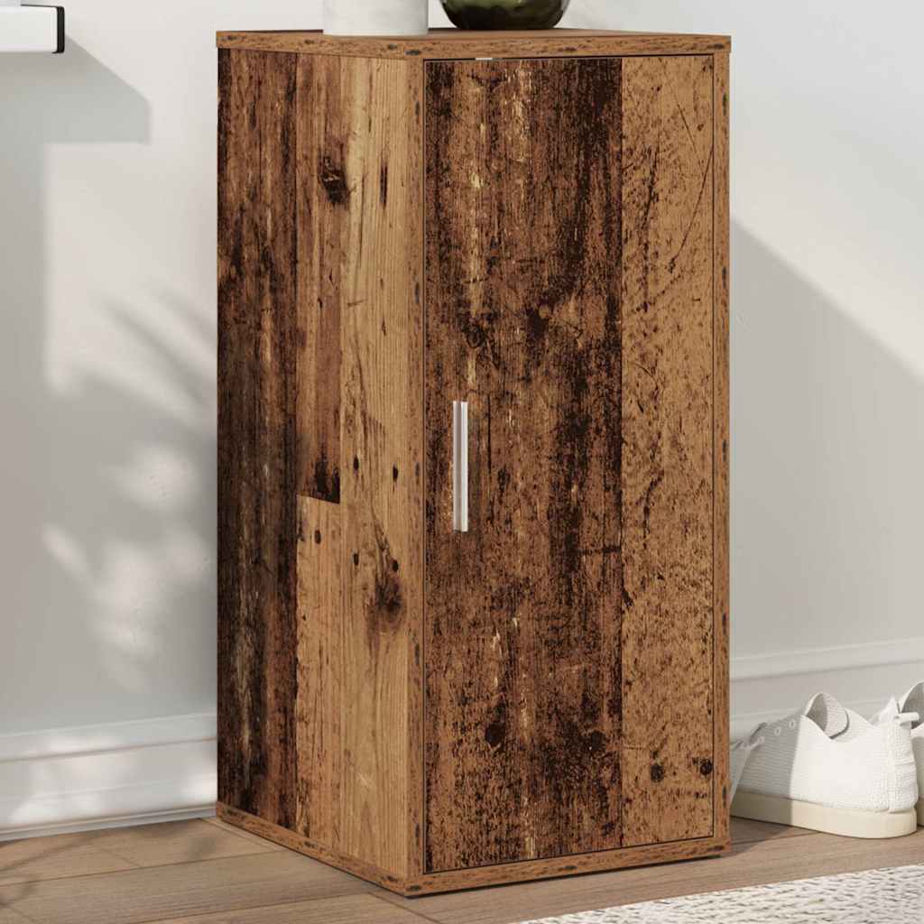 Gabinete de zapatos Vidaxl 32x35x70 cm de madera procesada de madera vieja