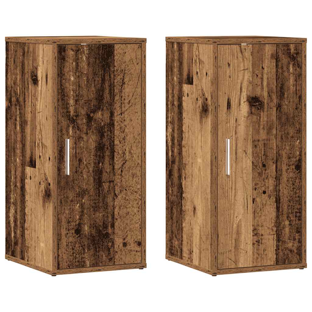 Gabinetes de zapatos Vidaxl 2 PCS 32x35x70 cm de madera procesada de madera vieja