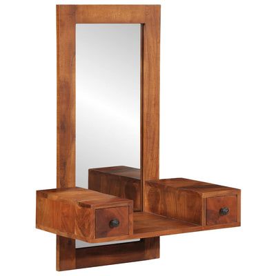 Espejo de pared Vidaxl con cajones 60x33x90 cm de madera de acacia sólida