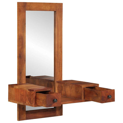 Espejo de pared Vidaxl con cajones 60x33x90 cm de madera de acacia sólida