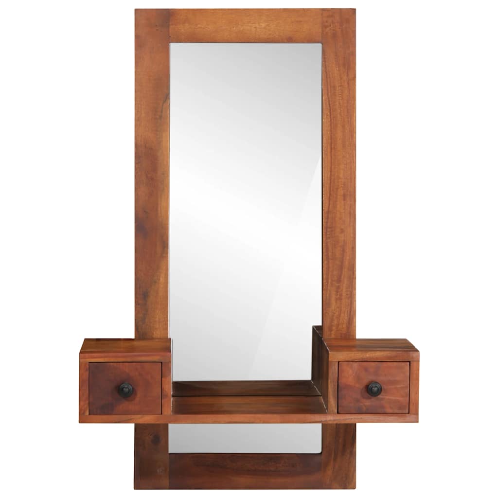 Espejo de pared Vidaxl con cajones 60x33x90 cm de madera de acacia sólida