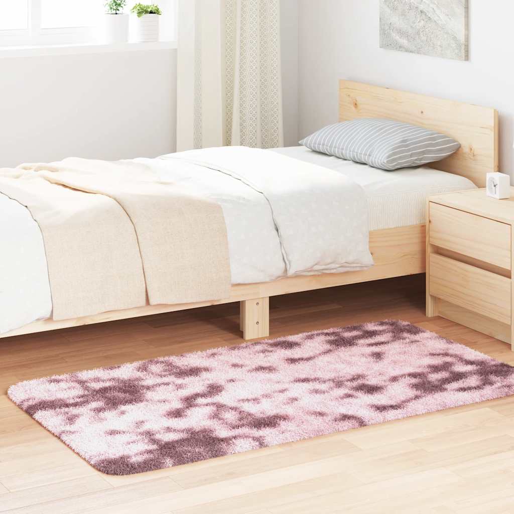 Vidaxl hoogpolig vloerkleed navarra 80x150 cm polyester stoffig roze