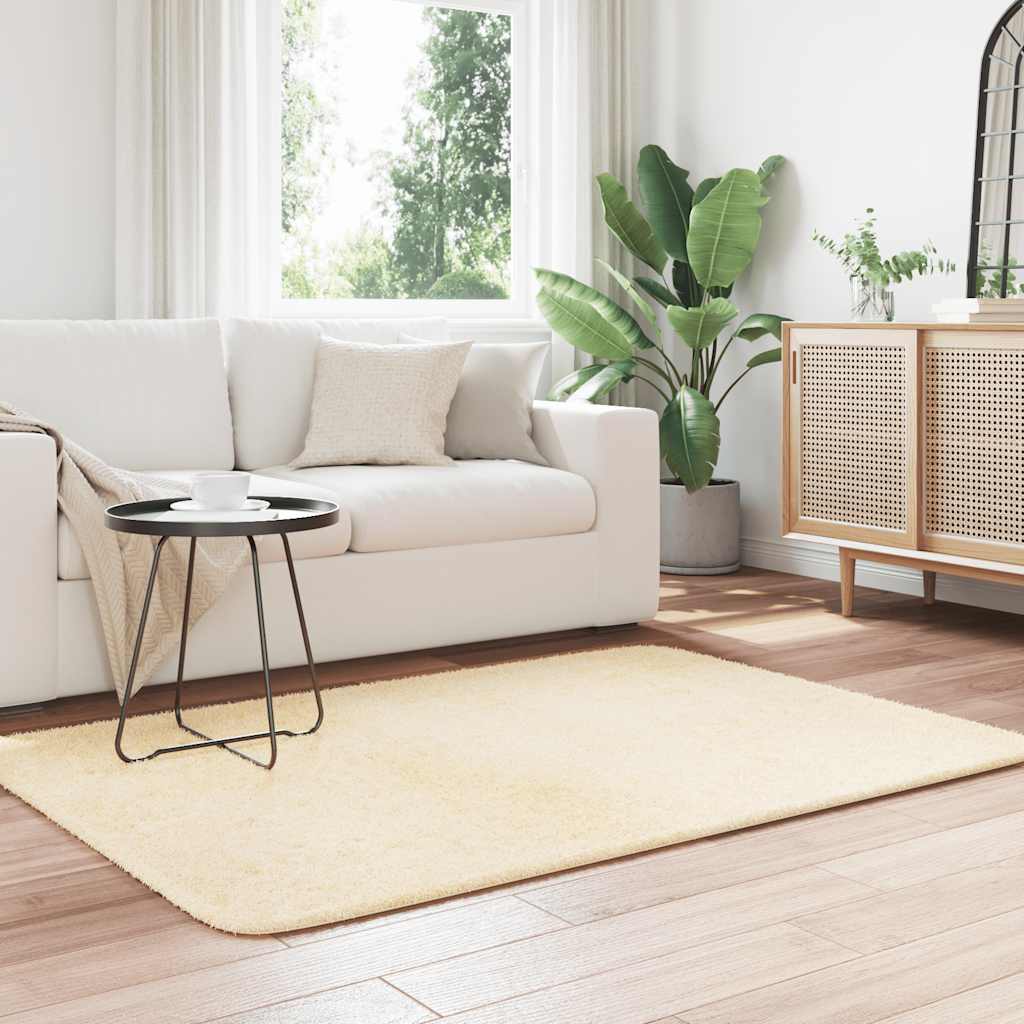 Vidaxx alfombra de pelo largo navarra 120x170 cm poliéster color crema