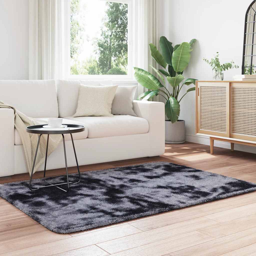 Vidaxl hoogpolig vloerkleed navarra 120x170 cm polyester donkergrijs