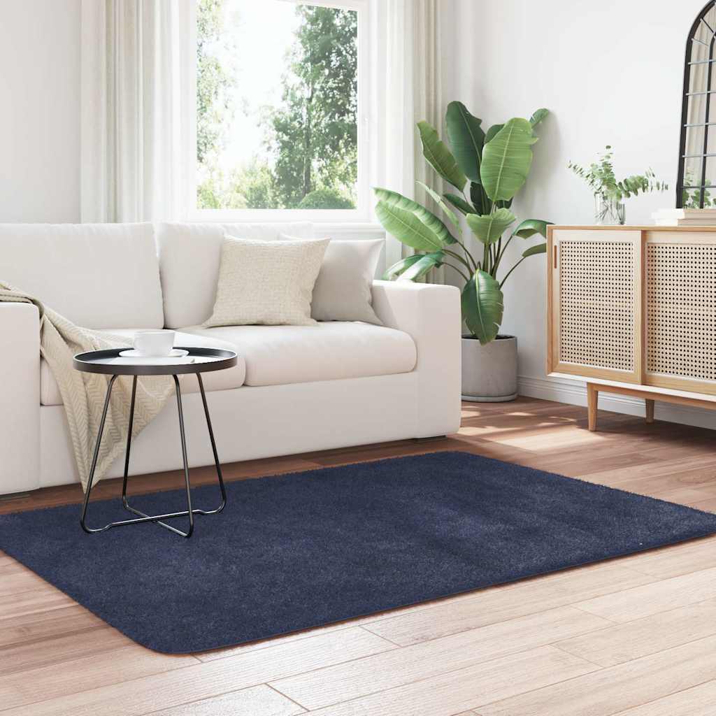 Vidaxx alfombra de pelo largo navarra 120x170 cm poliéster azul marino