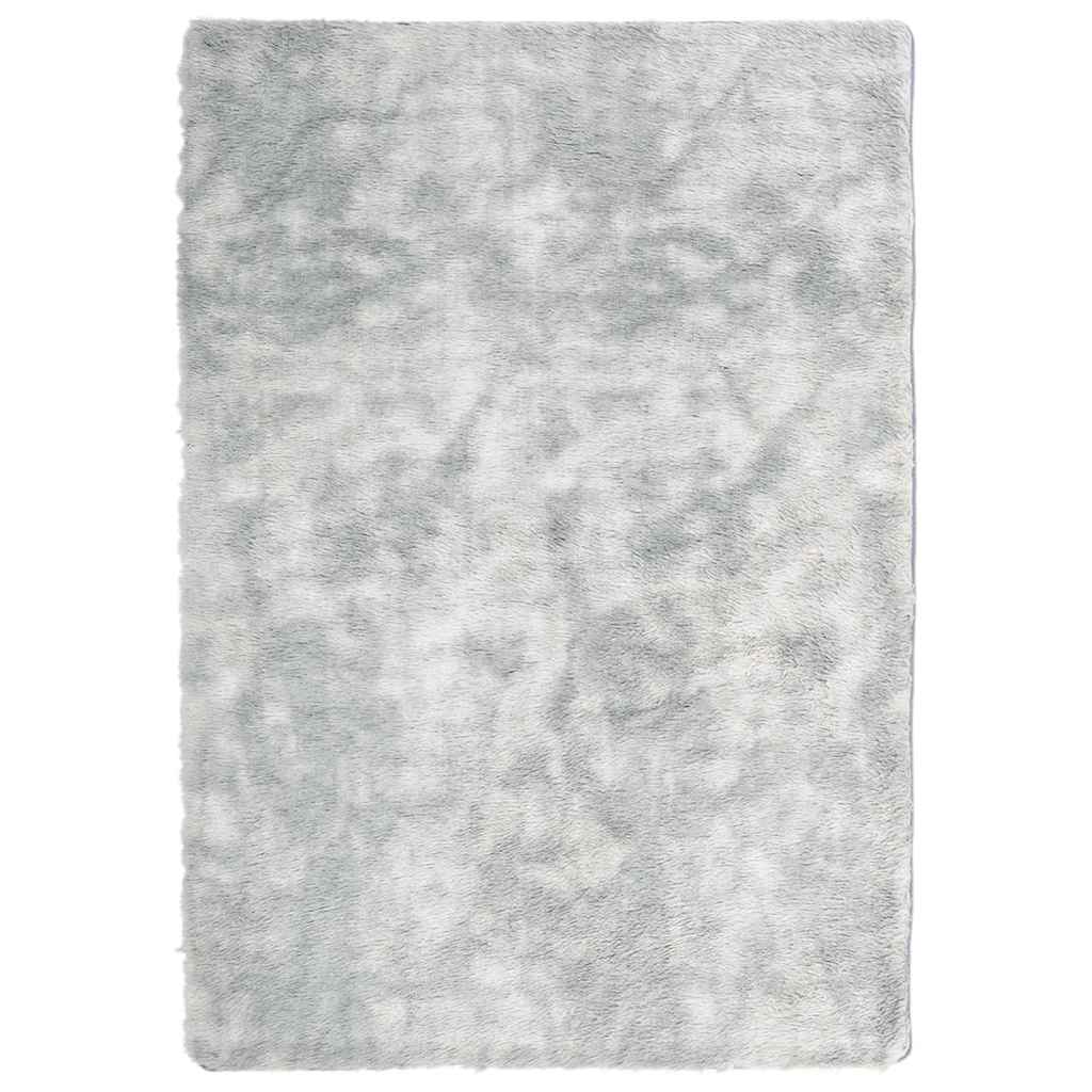 Vidaxl hoogpolig vloerkleed navarra 120x170 cm polyester zilvergrijs