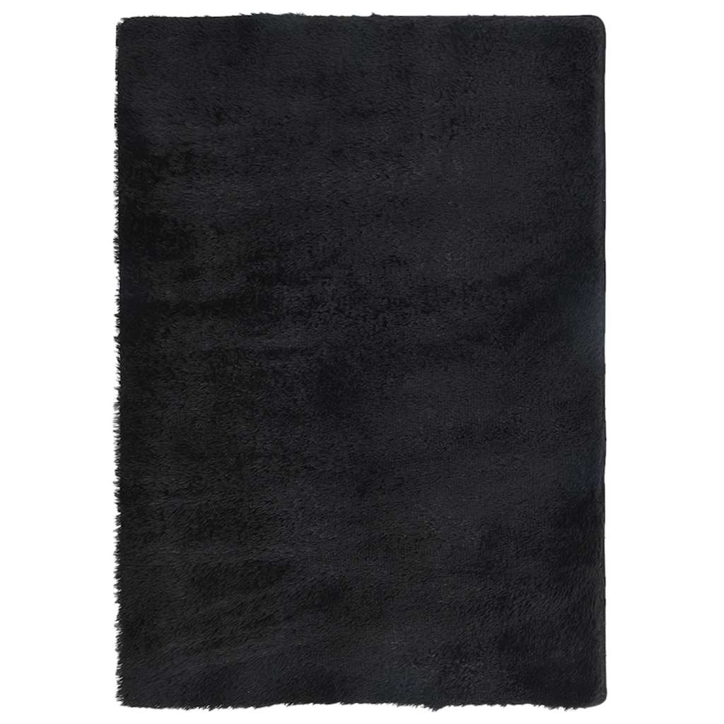 Vidaxx alfombra de pelo largo navarra 160x230 cm poliéster negro