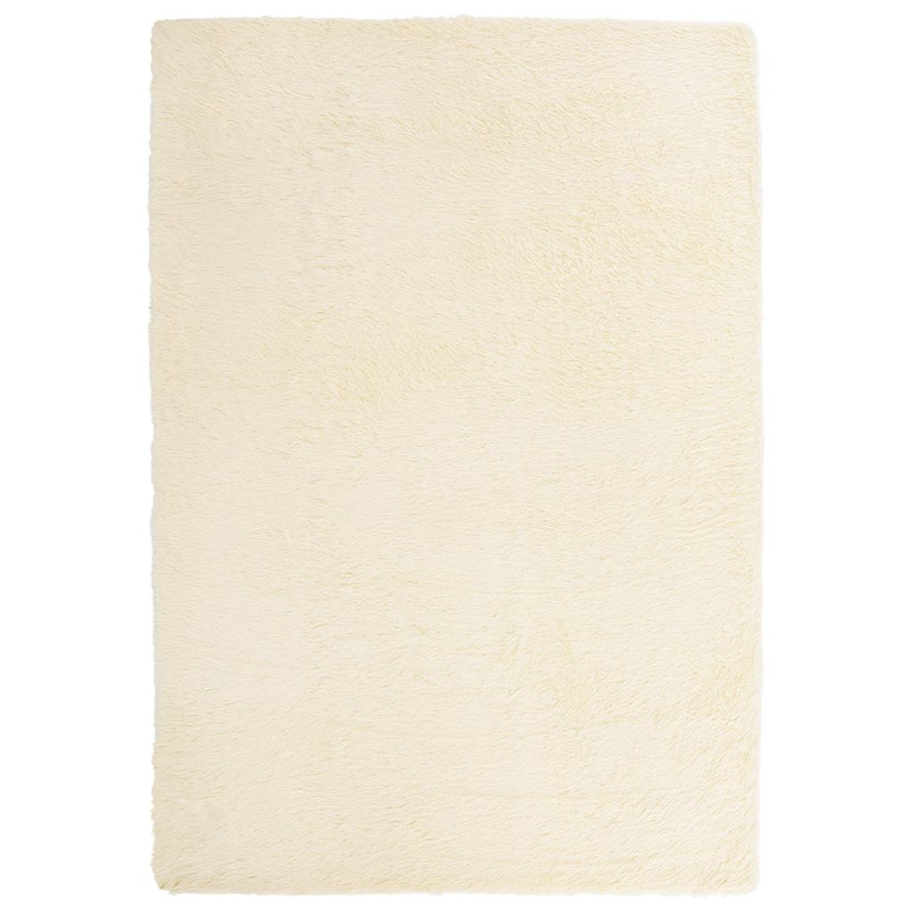 Vidaxl hoogpolig vloerkleed navarra 160x230 cm polyester crèmekleurig