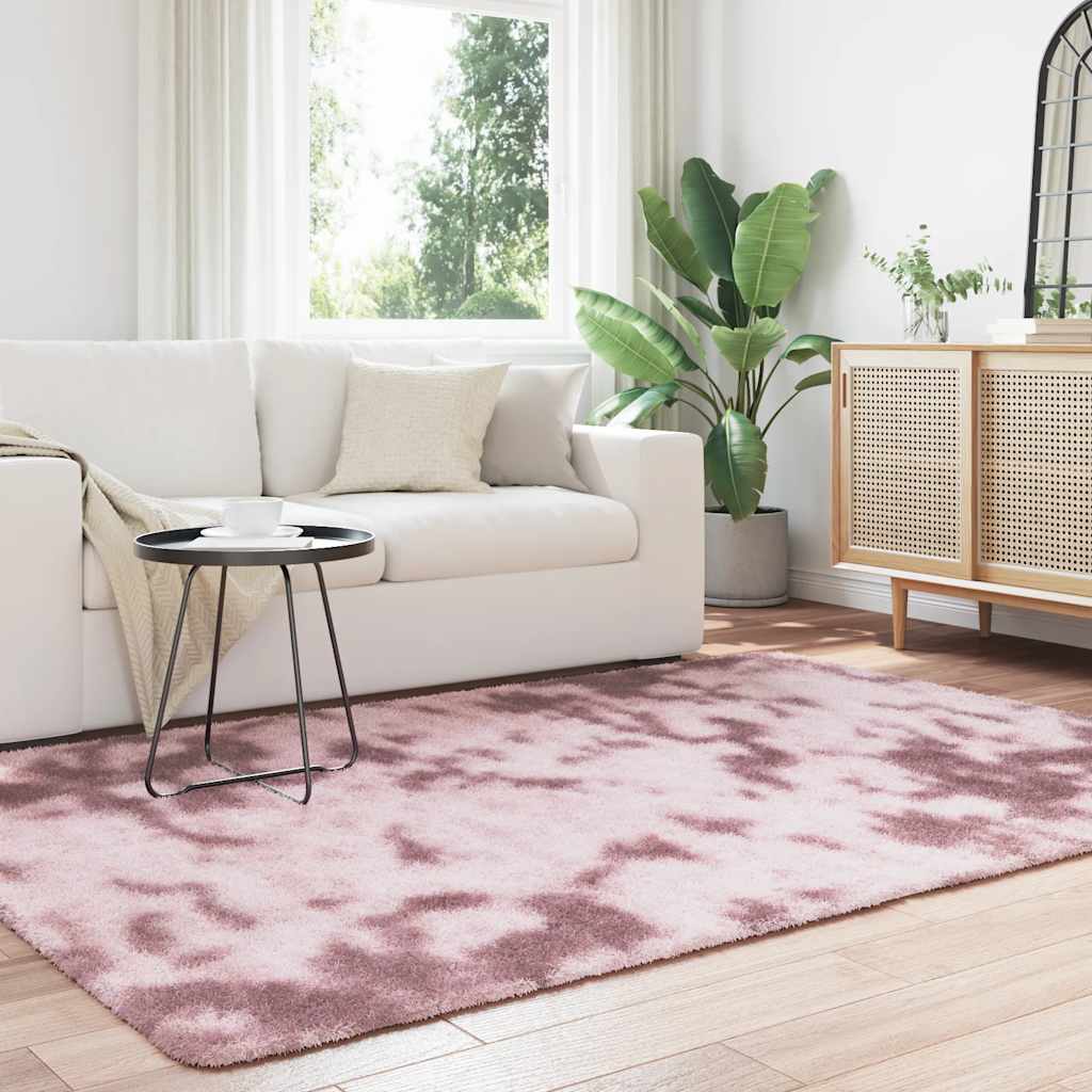 Vidaxl hoogpolig vloerkleed navarra 160x230 cm polyester stoffig roze