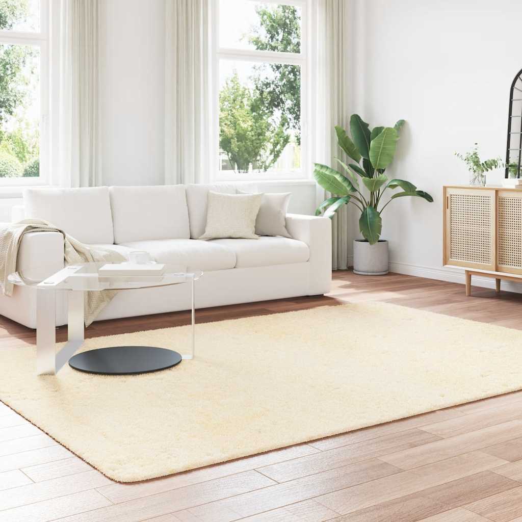 Vidaxx alfombra de pelo largo navarra 200x290 cm poliéster color crema