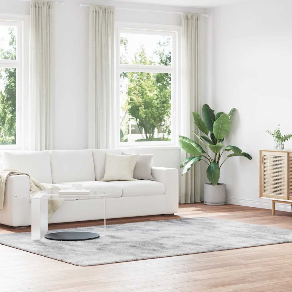 Vidaxx tappeto a pelo lungo navarra 200x290 cm poliestere grigio argento