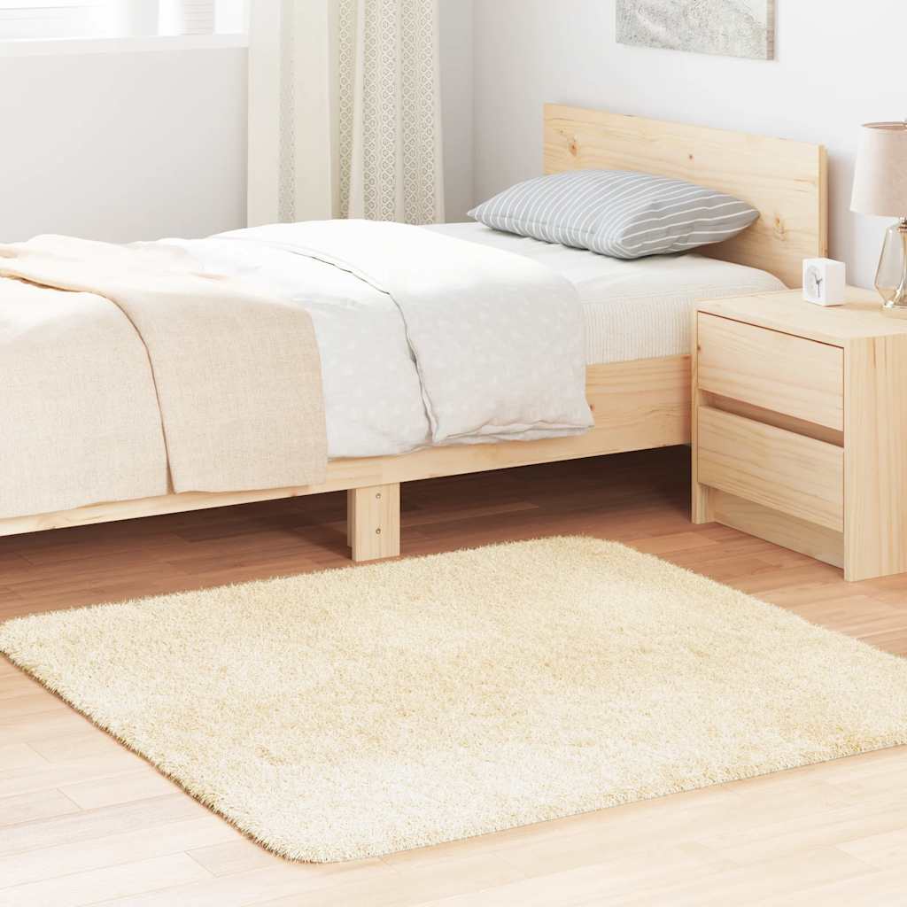 Vidaxx alfombra de pelo largo navarra 120x120 cm poliéster color crema