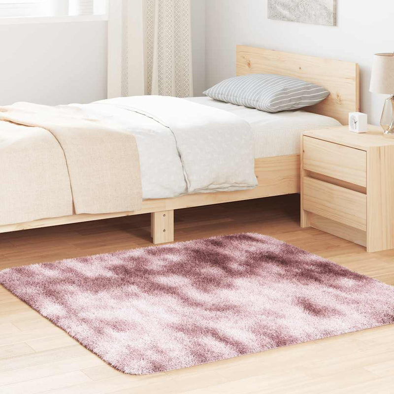 Vidaxl hoogpolig vloerkleed navarra 120x120 cm polyester stoffig roze