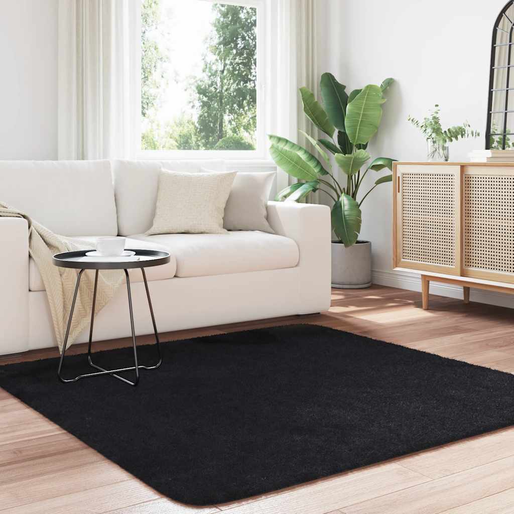 Vidaxx tappeto a pelo lungo navarra 160x160 cm poliestere nero