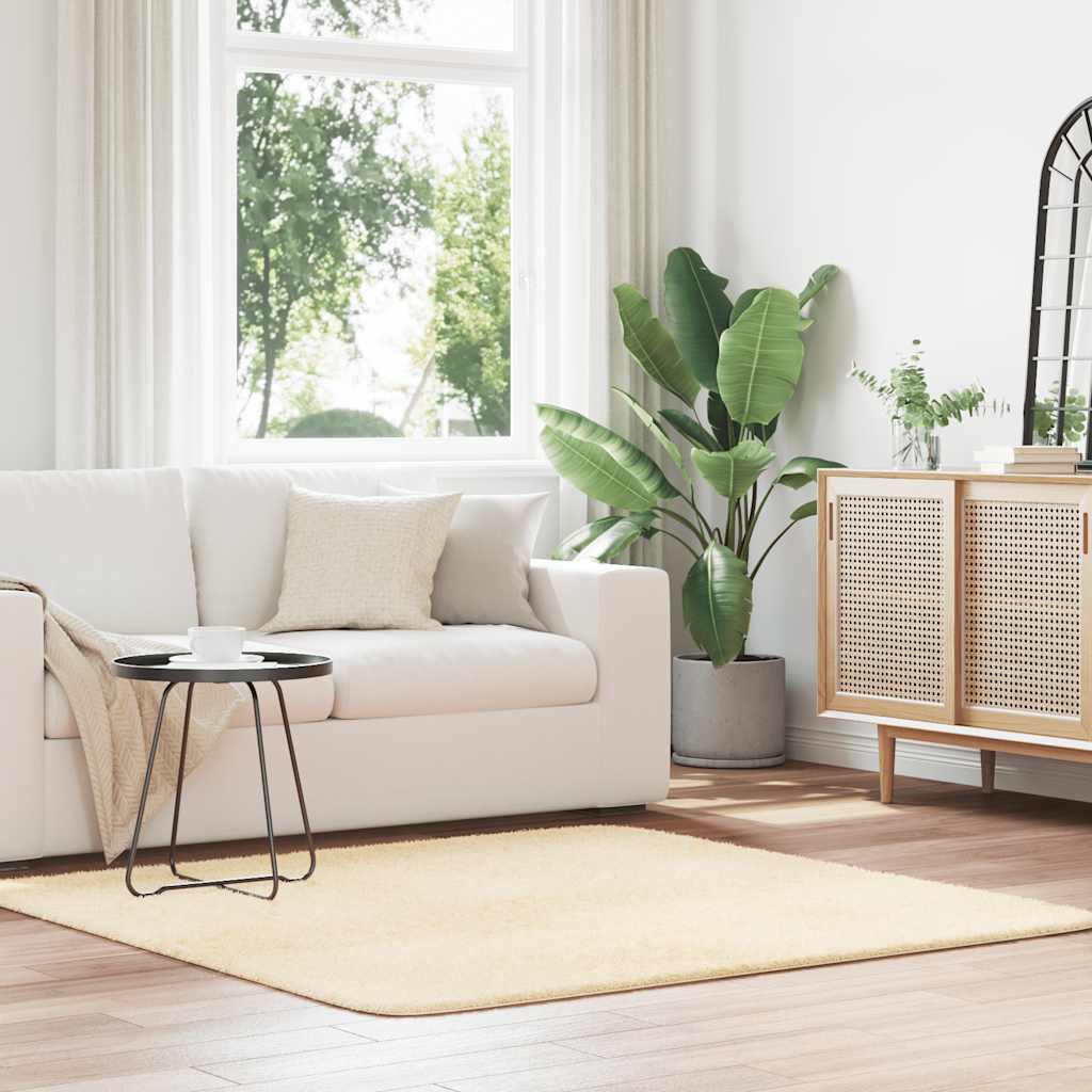 Vidaxx tappeto a pelo lungo navarra 160x160 cm poliestere color crema