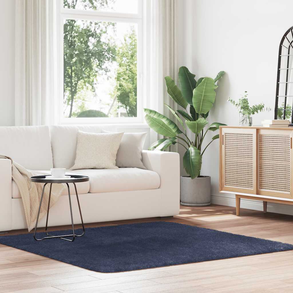 Tappeto Vidaxx a pelo lungo navarra 160x160 cm poliestere blu navy