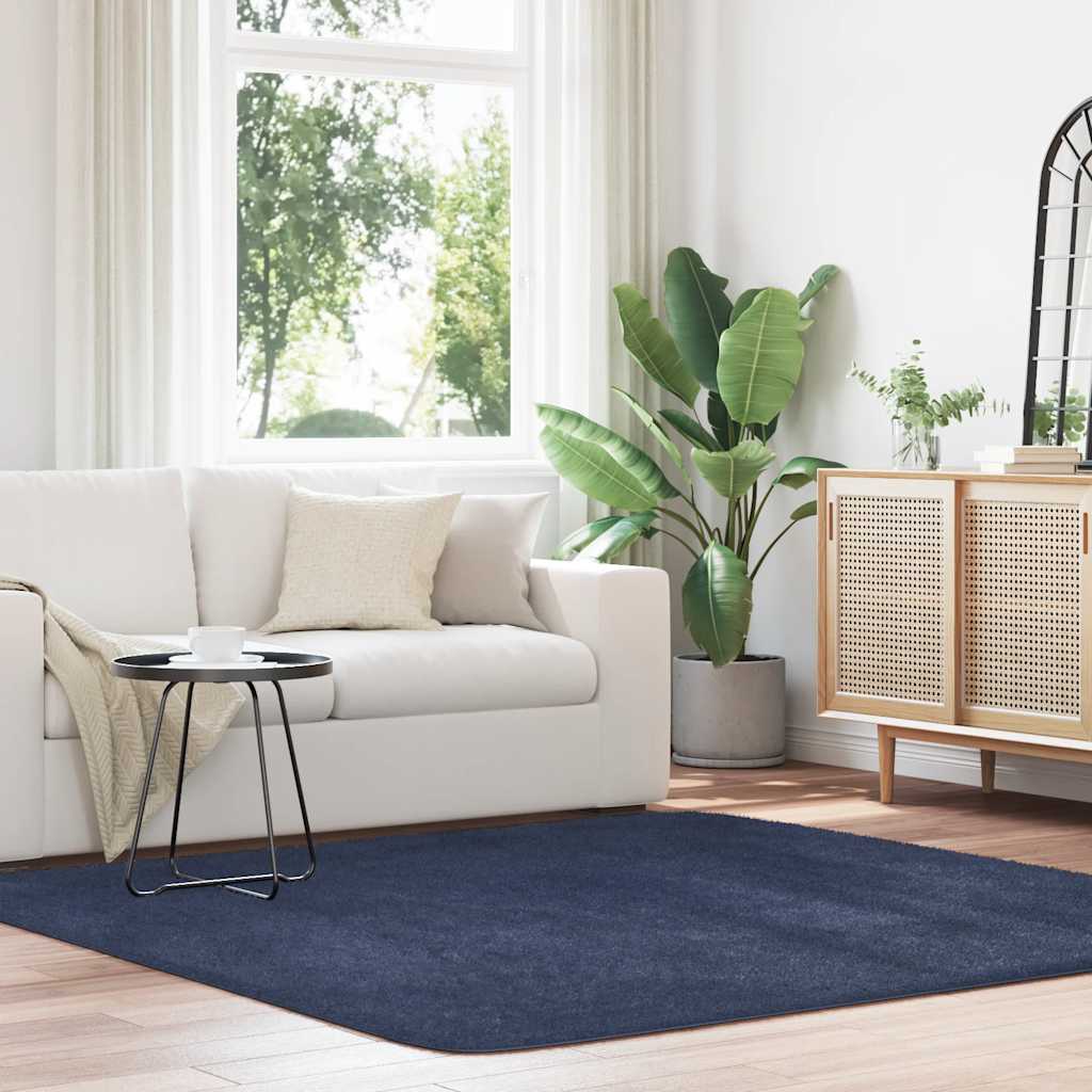 Tappeto Vidaxx a pelo lungo navarra 200x200 cm poliestere blu navy