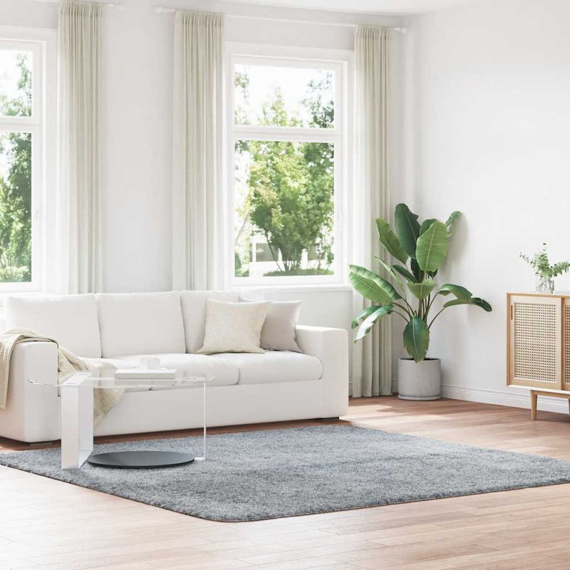 Vidaxl hoogpolig vloerkleed navarra 240x240 cm polyester lichtgrijs