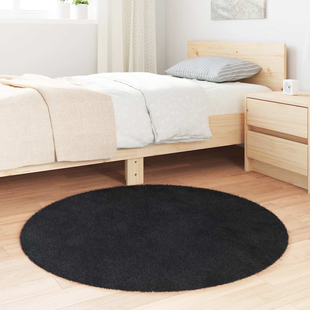 Vidaxx alfombra de pelo largo navarra 100x100 cm poliéster negro