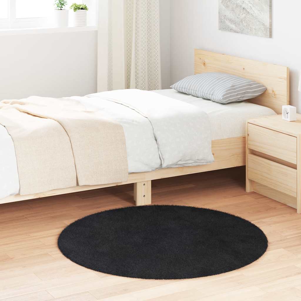 Vidaxx alfombra de pelo largo navarra 100x100 cm poliéster negro