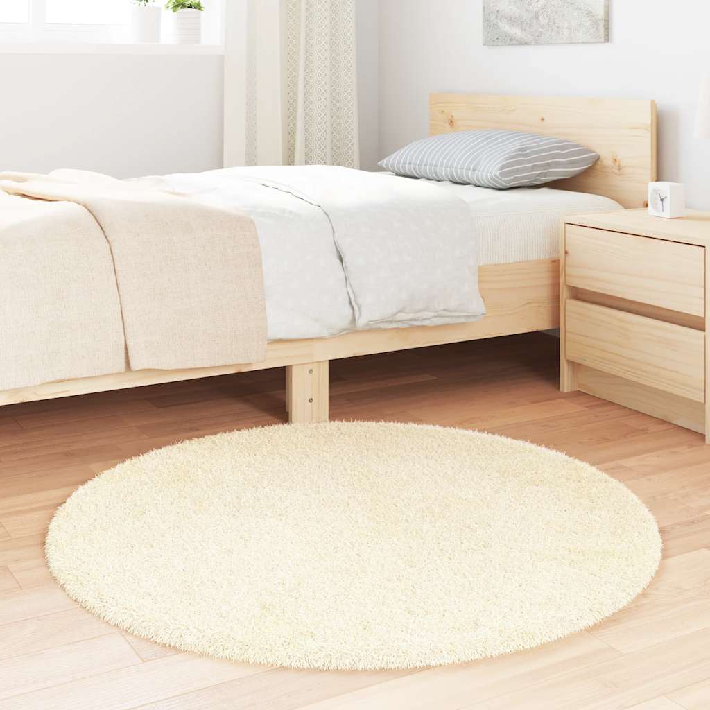Vidaxx alfombra de pelo largo navarra 100x100 cm poliéster color crema